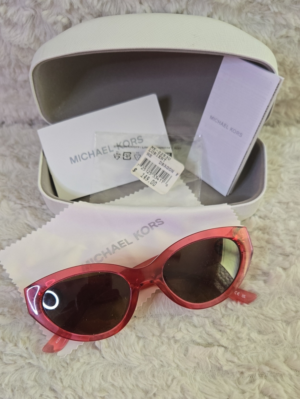 Michael Kors Red Cat-Eye Sunglasses With Case
